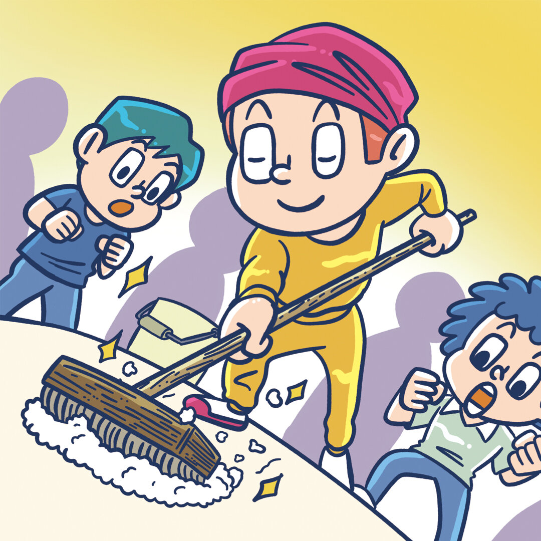 掃除はまずお手本を見せる